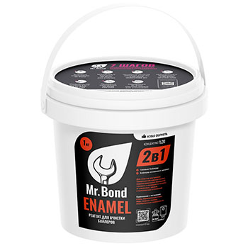 Реагент порошкообразный для очистки бойлеров Mr.Bond ENAMEL Купить ведро 1 кг.