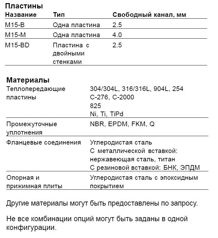 Теплообменник M15-BFM, M15-BFG, M15-BFD, M15-MFM, M15-MFG, M15-MFD, M15-BDFM, M15-BDFG